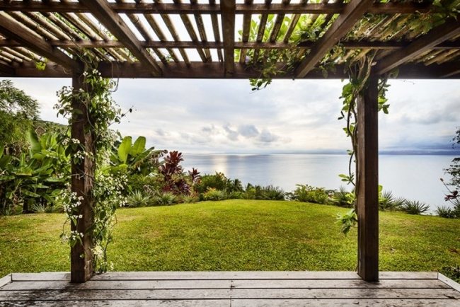 exotische Luxus ferienwohnung Outdoor Pergola-kletterpflanzen Korovesi Villa