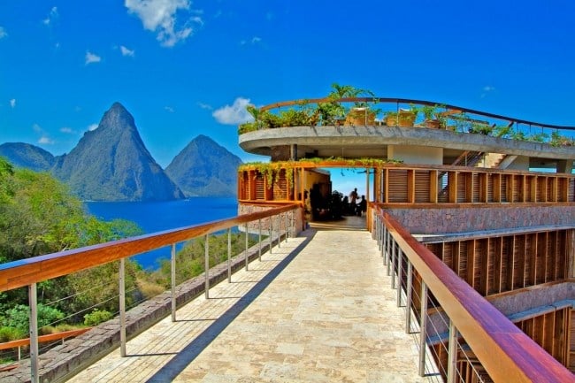 jade mountain spa resort karibik brücken architektur