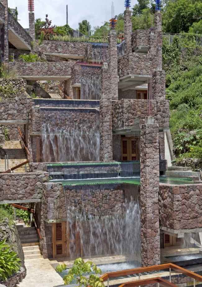 jade mountain resort karibik terrassen steinfassade säulen pool