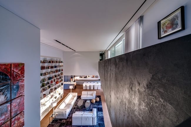 luxusvilla israel kubus wohnbereich beton treppe
