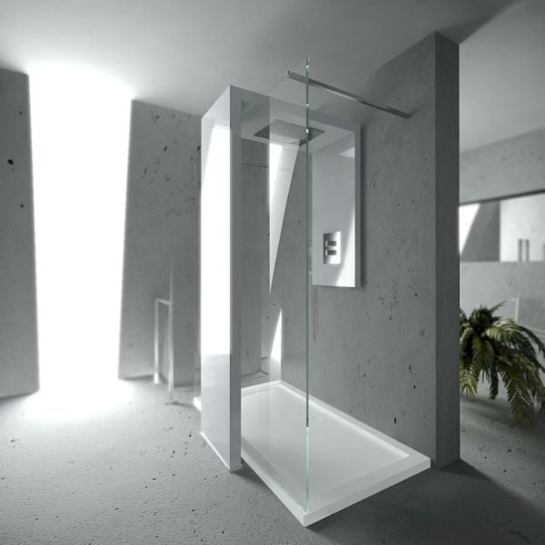 minimalistische Dusche italienisch Design Integriert Heizkörper-Weiß Ausführung-Brandoni