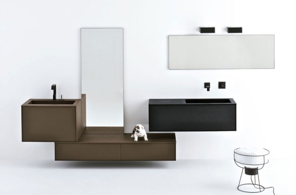 minimalistische Einrichtung-Wohlfühl-Bad aus recyceltem-papier Spiegel