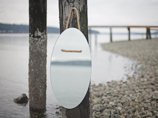 moderne design spiegel hanfseil ovale form aufgehängt