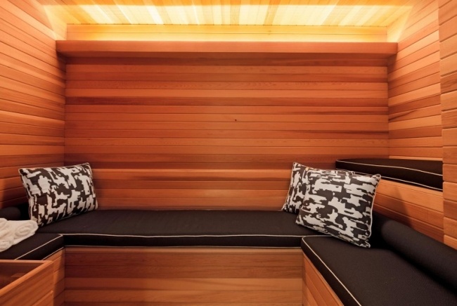 modernes stadthaus sauna zedernholz