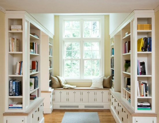  Möbel Idee kleine Wohnung Bibliothek Sitzbank