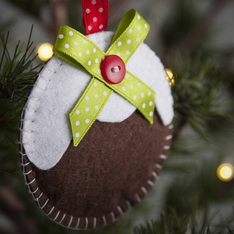 weihnachtsdeko zum selbermachen fleece stoff naehen keks schleife