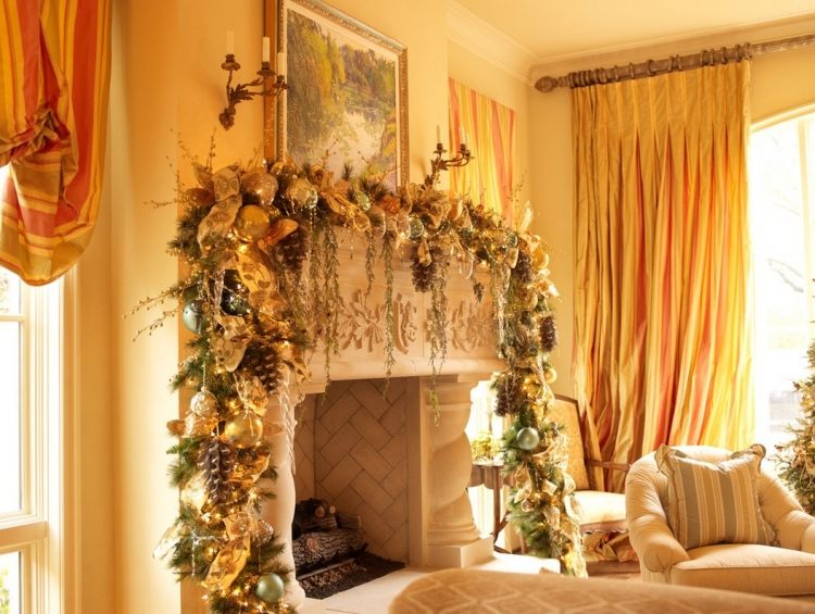 weihnachtsfarben-2013-gelb-orange-warm-wohnzimmer-kaminkaminsims
