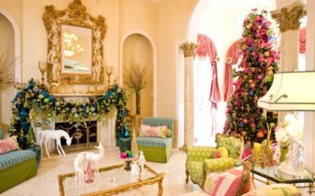 Weihnachtsfarben 2013 Adventszeit-Türkis Pink-Girlande Ornamente Regina Gust-Designs