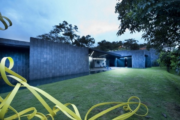 casa Altamira designer Haus-schwimmbecken Parkanlage beleuchtung