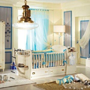 Babyzimmer einrichten Kolonialstil Möbel weißer Schrank Türen