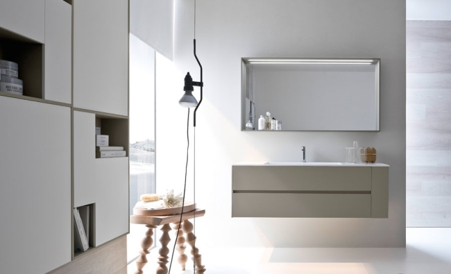 Bad-Waschbecken Unterschrank Lineare Formen minimalistisch bad Lösung-Beleuchtung