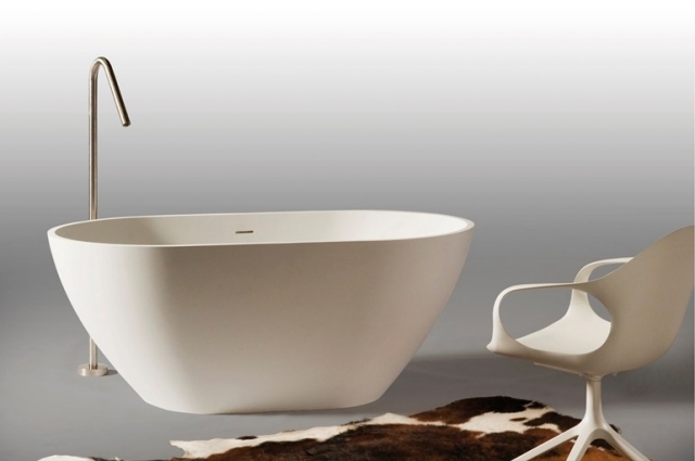 Badezimmer-ausstattung Freistehende-ovale Badewanne-design Solid Surface-ebene-CONDOR-BALNEO
