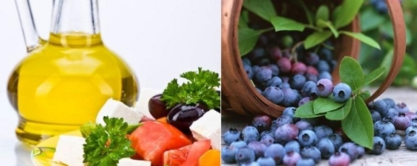 Beeren Mittelmeer Diät Salad Teller Olivenöl-Cherry Tomaten-Gurken Käse