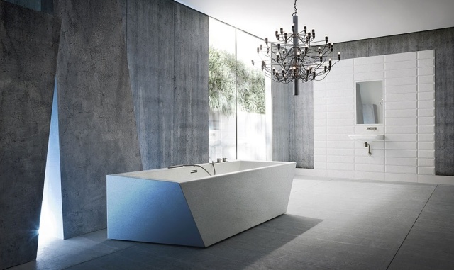 Beton-Badewanne Design-modern warp-kronleuchter badezimmer