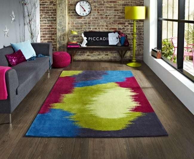 Bunte Teppiche handgefertigt moderne wohnung farbtupfer