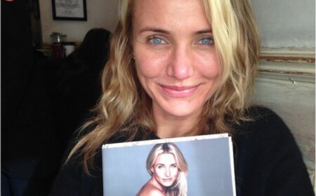 Cameron Diaz ungeschminkte Stars präsentiert neues Buch schöne blaue Augen