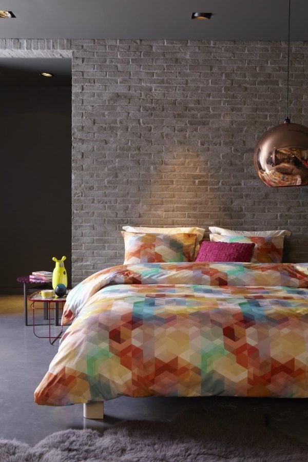 Schlafzimmer Bettwäsche-pixelartig moderne-weiche Wohntextilien