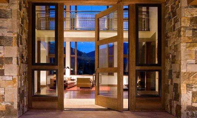 Doppel Schwenktür-Glas Licht Öffnungen Wohnung-Eingang Chip Webster Architecture