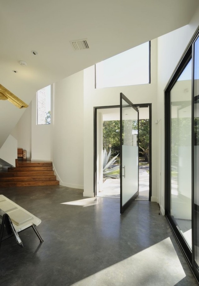 Eingangstür Design Ideen Garten-Glas Metall-Rahmen Interior Design-Allen Bianchi