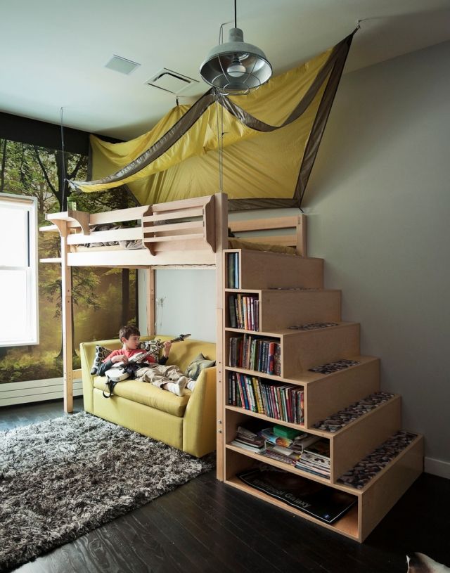Etagenbett Kinderzimmer-Raumsparend einbauregale TamaraH-Design