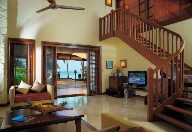 tropische Einrichtung ideen Luxus Resort Lounge mauritius Constance Belle Mare Plage