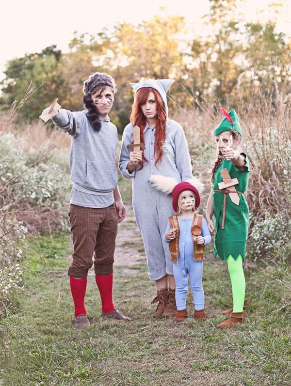 Familien Ideen basteln kostüme selbstgemachte Faschingskostüme Robin-hood