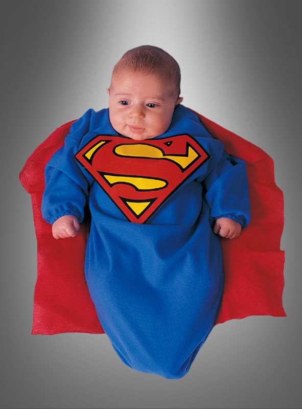 Faschingskostüme günstig baby superman blau rot kappe