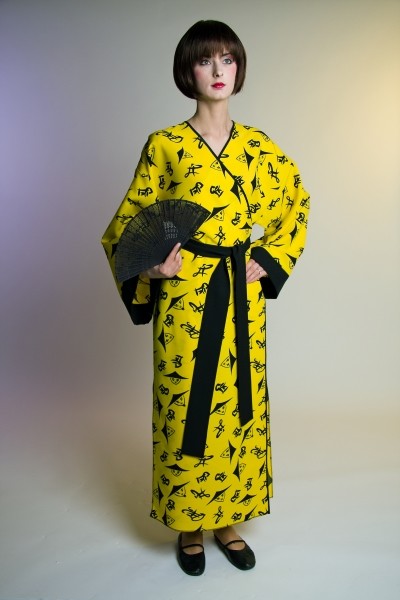 Faschingskostüme günstig frau kimono kleid gelb