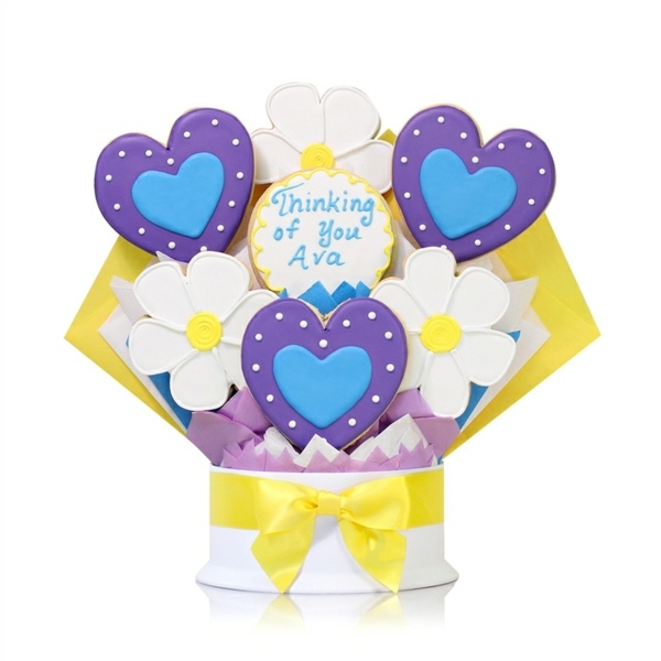Überraschung lila blaue Herzen Lebkuchen backen