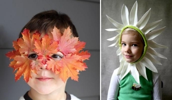 Gesichtsmaske Basteln-Blätter-Ideen Fasching-Verkleidung ideen kostüme