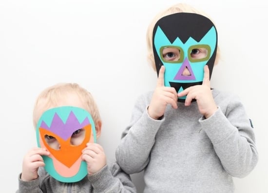 verkleidung Gesichtsmasken basteln-mit Kindern-Karneval Faschingsparty