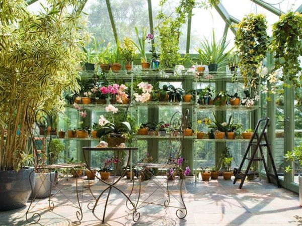 Wintergarten einrichten coole Idee Veranda Haus