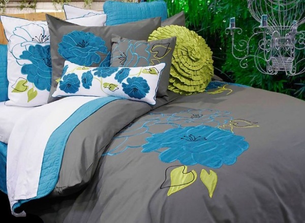 Graue Bettwäsche-Modern Textilien-Schlafzimmer Gestalten mit Farbe Akzente setzen