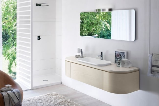 Griffloser schrank bad Waschtisch-Unterschrank Modernes Design-ideen badmöbel