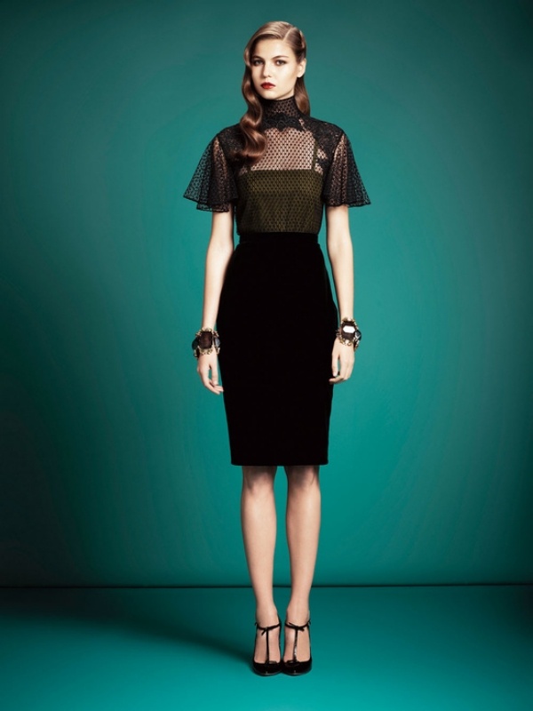 Gucci Kleid-Spitze outfit ideen Ausschnitt-elegant modern-2014 Look