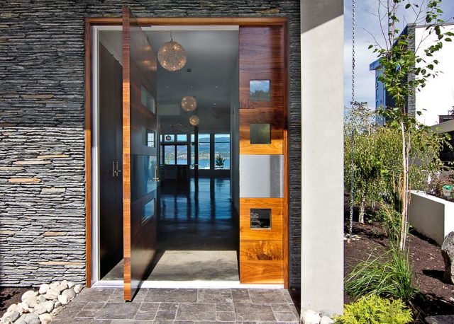 Massivholz-Tür Design-Wohnungseingangstür EInfamilienhaus modern
