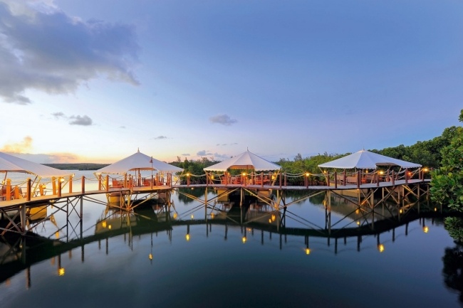 romantische Ozeanaussichten-luxus Resort Mauritius-Lounge Pavillons