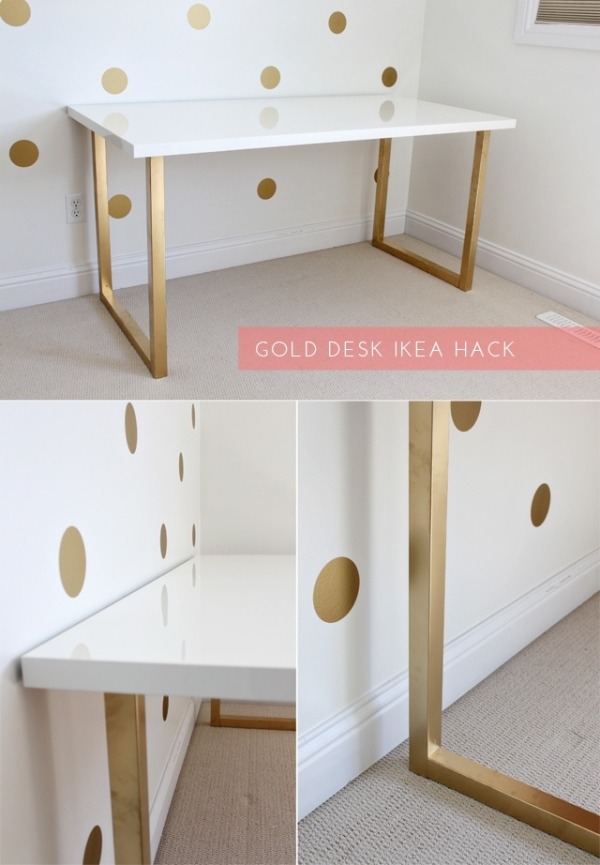IKEA Schreibtisch goldene vika moliden beine personalisieren