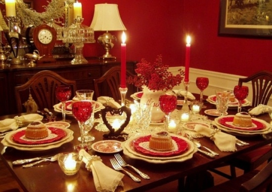Dekorieren Ideen für romantischer Valentinstag Tischdecke passend auswählen