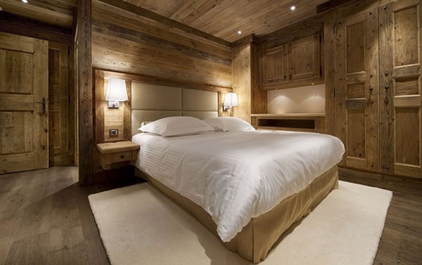 Innenraum gestaltung Les-Gentians 1850 Ski-Chalet-Schlafzimmer einrichten rustikal