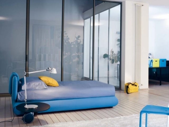 Kinderzimmer blau möbel Jugendzimmer-Bett abnehmbarer-Bezug PAD-Bonaldo
