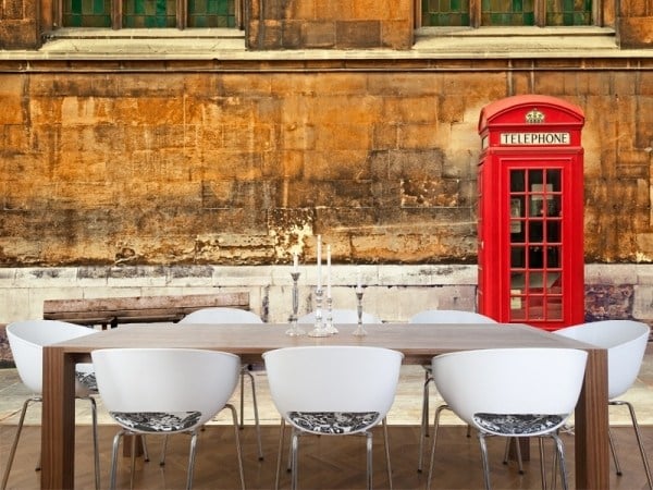 Wohnideen-Wandtapezieren Verkleidung-London rote telefonkabine