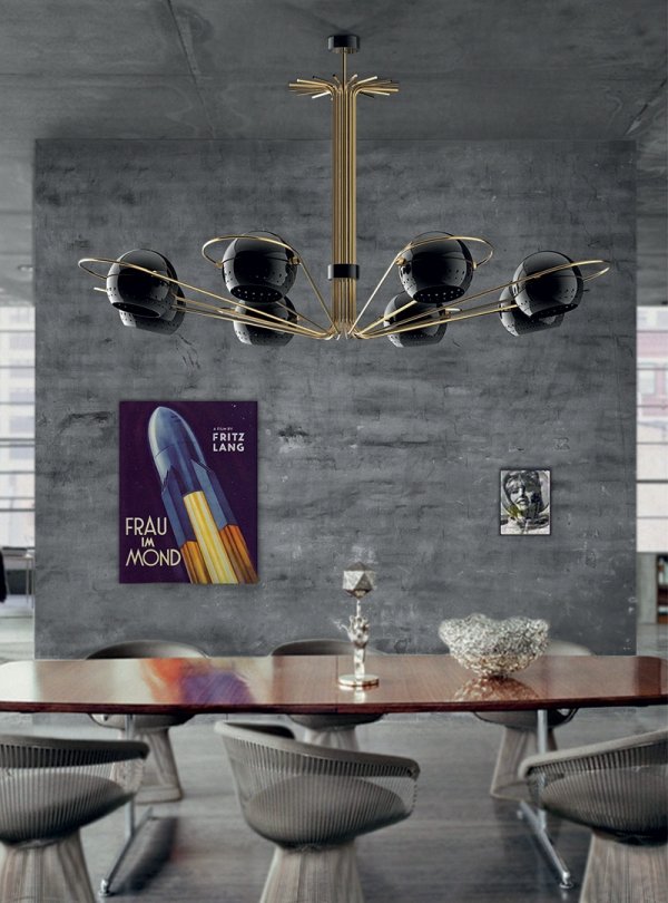 Kronleuchter Lüster Modern Neil-gold Rahmen-Verziert Beleuchtung Design-Wohnzimmer