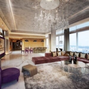 Loft-Wohnung Penthouse Panorama Aussicht Luxus-möbel Beleuchtung marmor