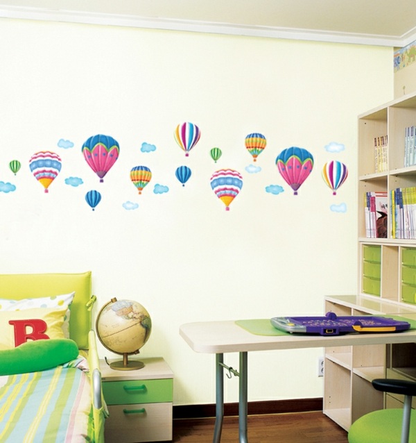 Wandtattoos Ideen Kinderzimmer grüne Farbe