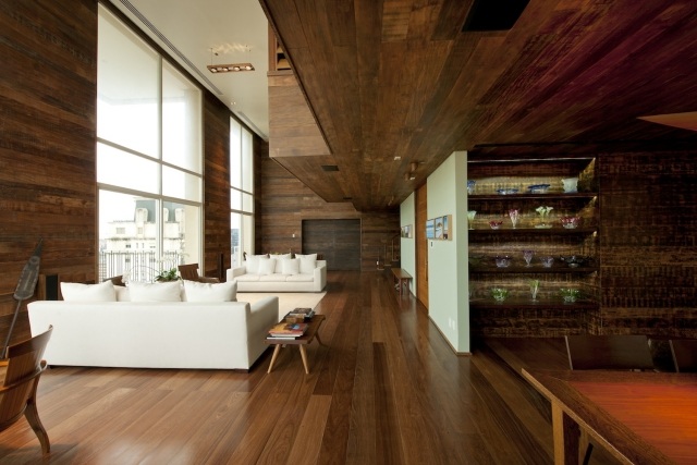 Wohnzimmer Loft stil einrichten Verglasung-Weiß Sofa Set offene-gestaltung