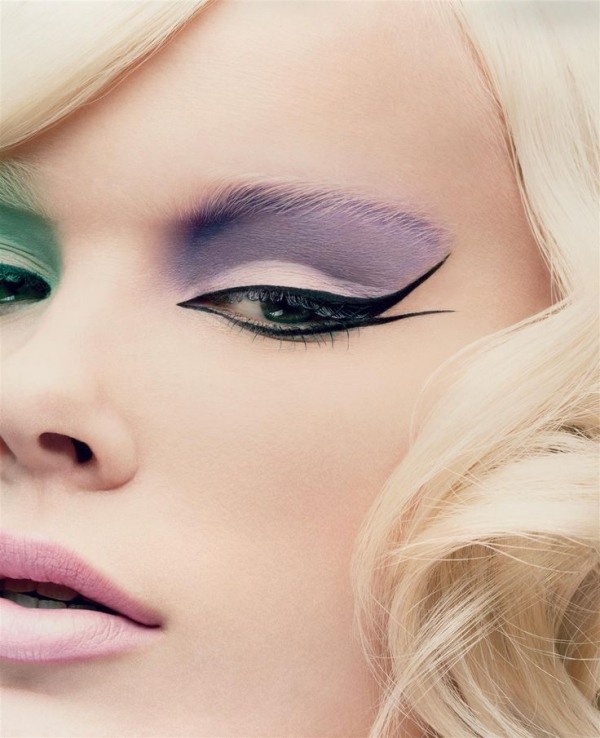 Make-up Trends 2013 lila lidschatten eyeliner zwei linien