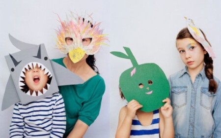 Masken aus Papier-Basteln Ideen faschingsparty