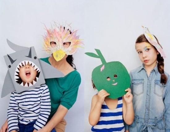 Masken aus Papier-Basteln Ideen faschingsparty lustig