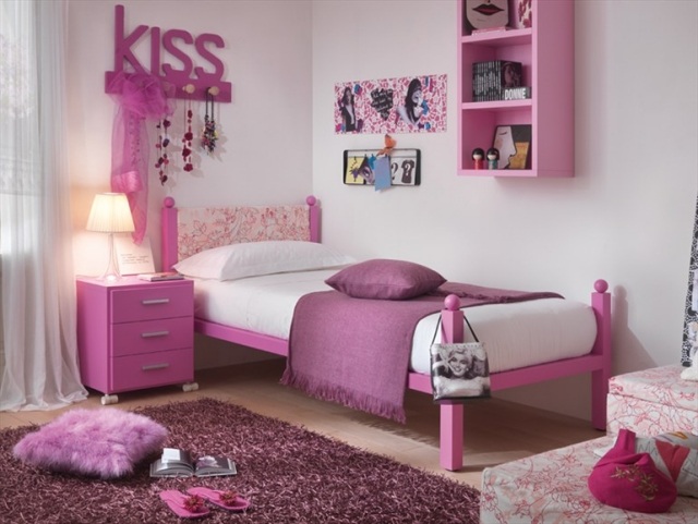 Massivholz Bett-Rosa Mädchenzimmer einrichten dearkids kiderbetten